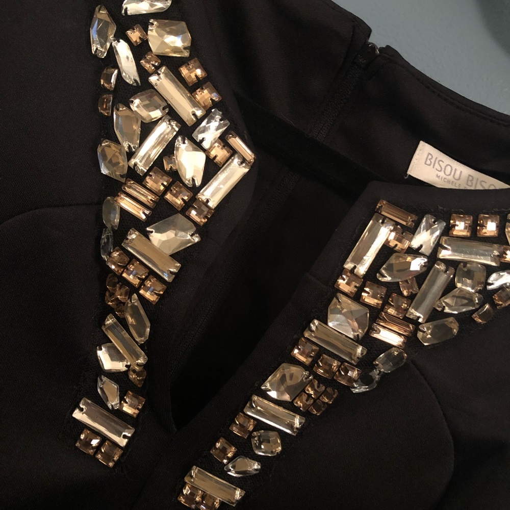 Bisou Bisou Black Peplum Dress